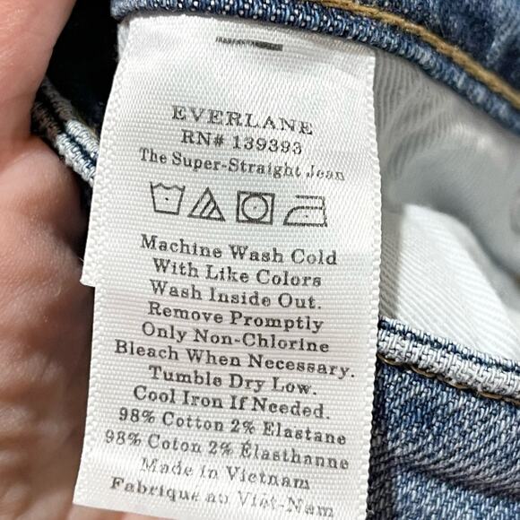 Everlane the Super Straight Jeans Woman size 23 Ankle Blue - Picture 6 of 7
